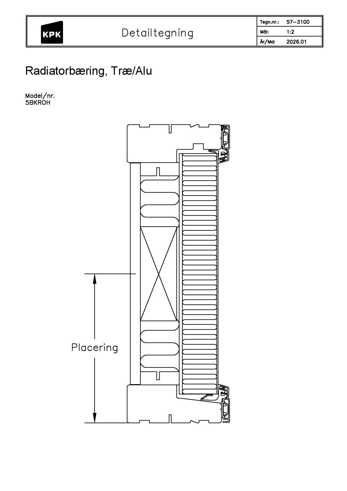 57 3100 Radiatorbæring Træ Alu