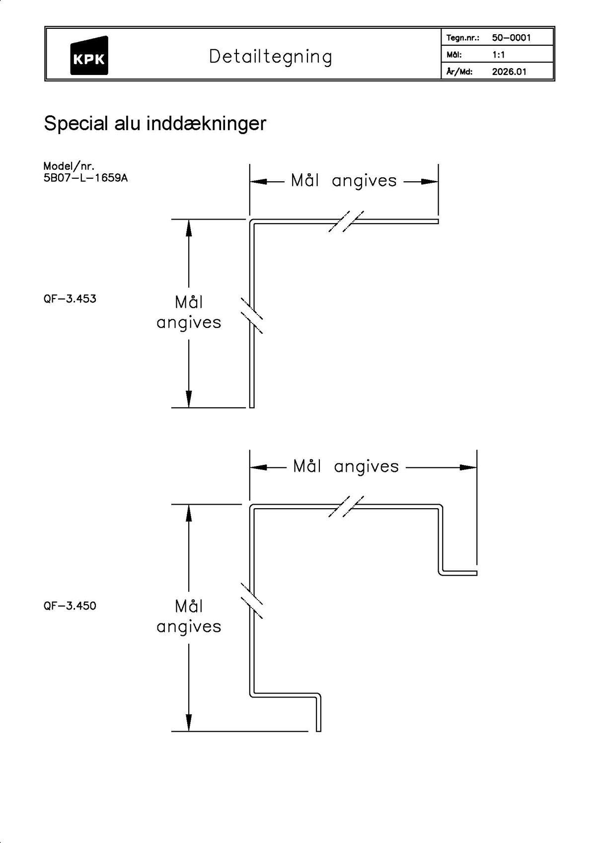 50 0001 Spec. Alu Inddækninger