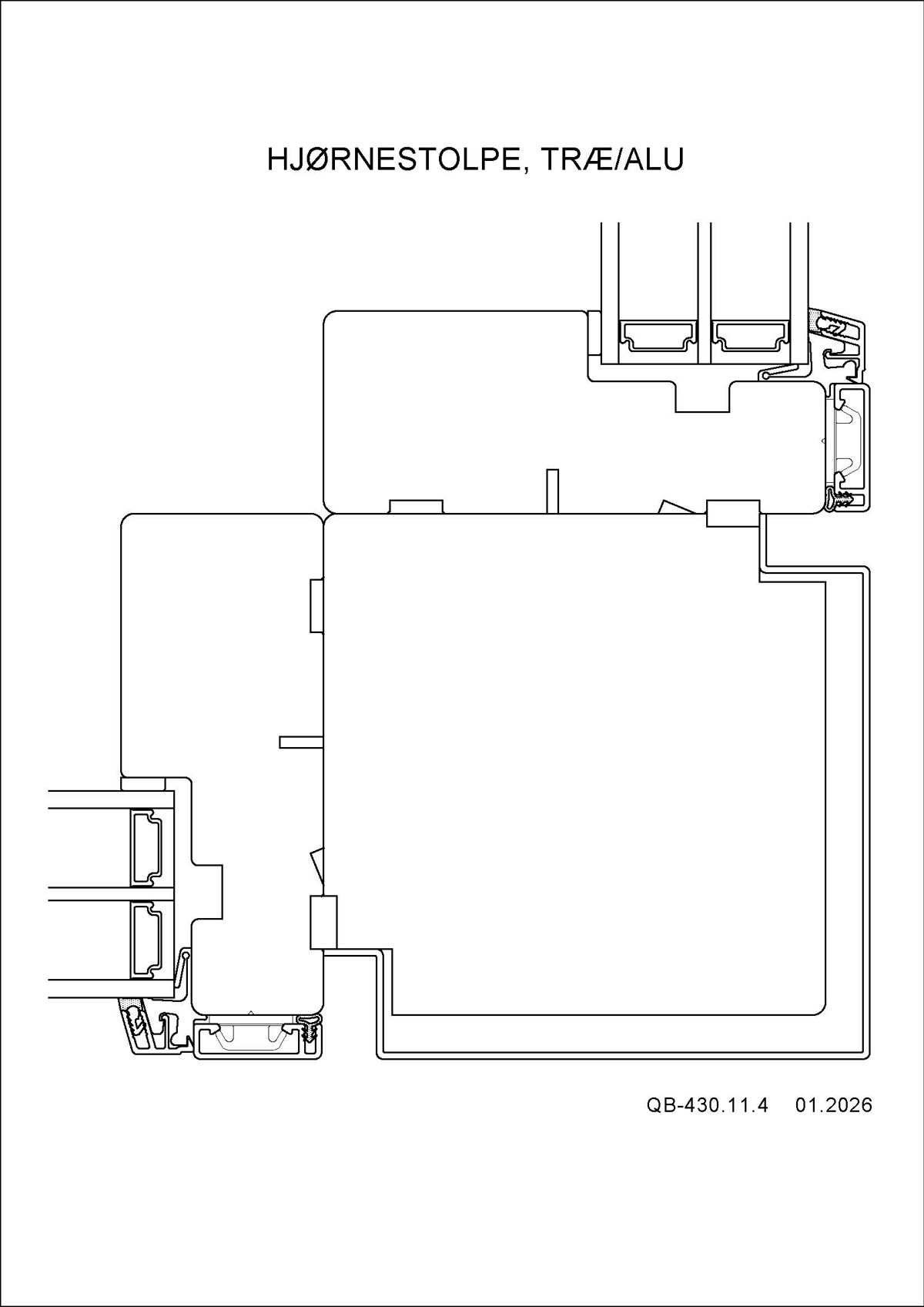 Hjørnestolpe Træ Alu