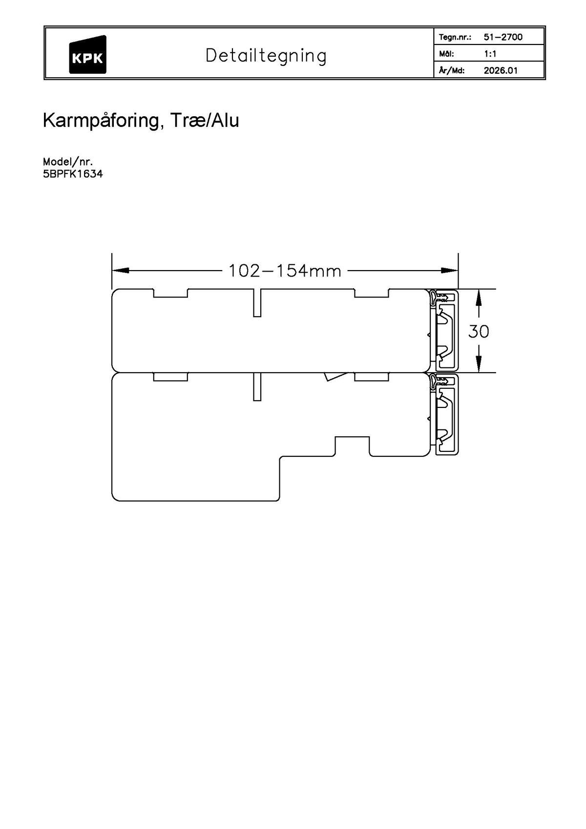 51 2700 Karmpåforing Træ Alu 51 2700 Karmpåforing Træ Alu