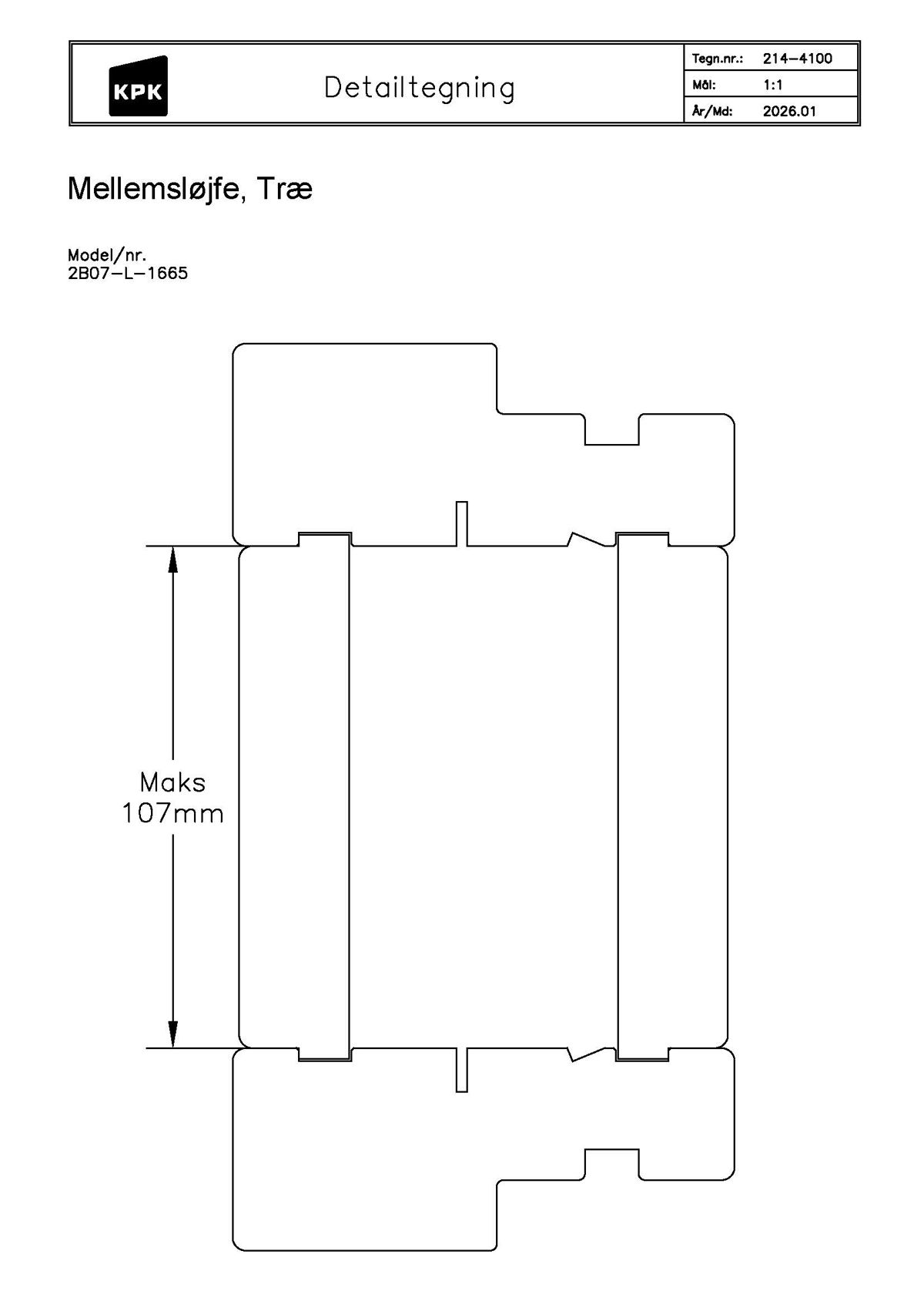 214 4100 Mellemsløjfe Træ 214 4100 Mellemsløjfe Træ