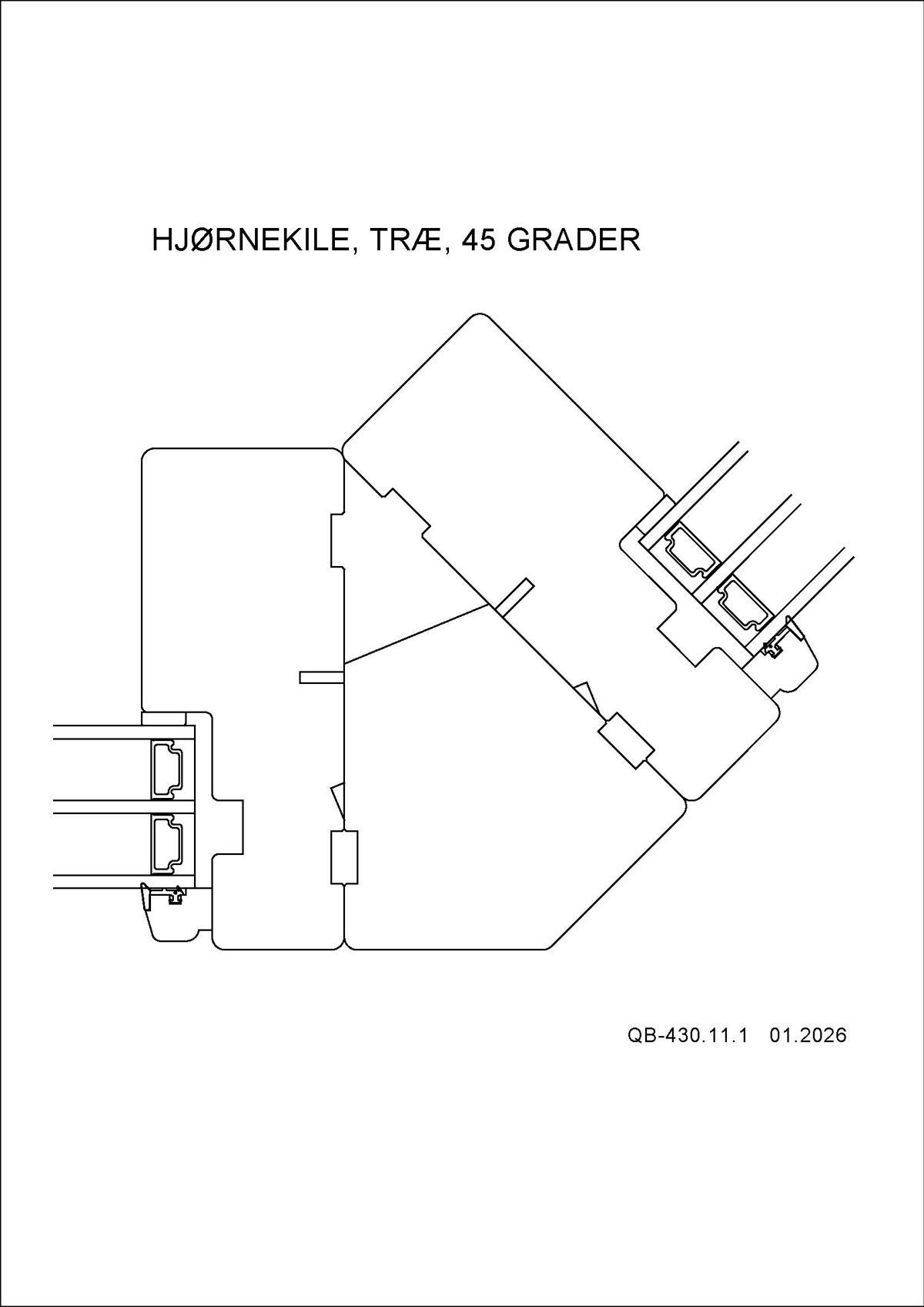 Hjørnekile Træ 45 grader Hjørnekile Træ 45 grader